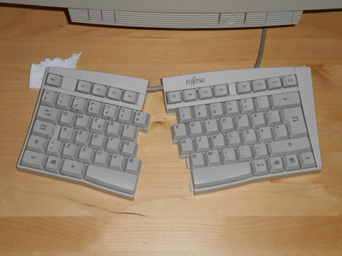 The keyboard fully split